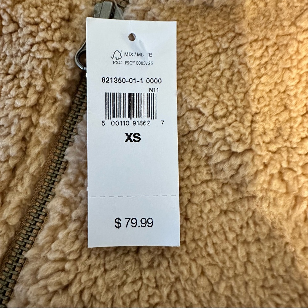 NWT Gap Cozy Tan Sherpa Hoodie - Picture 7 of 12